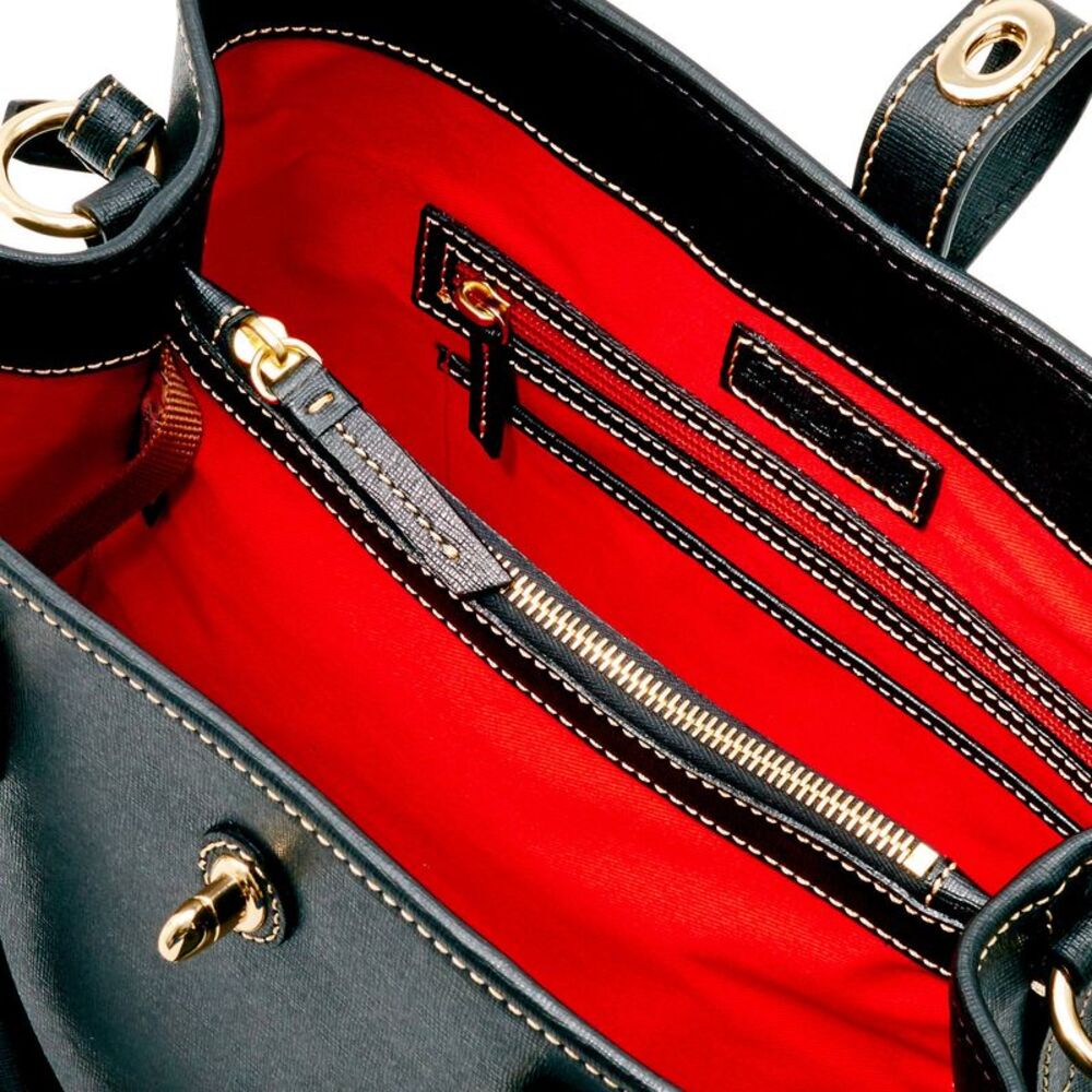 Dooney & Bourke Saffiano Perry Satchel - Black Black - Picture 3 of 4